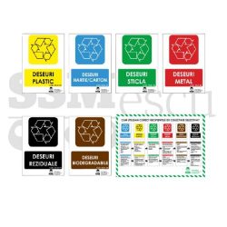 Set Autocolante pentru Reciclare Selectiva